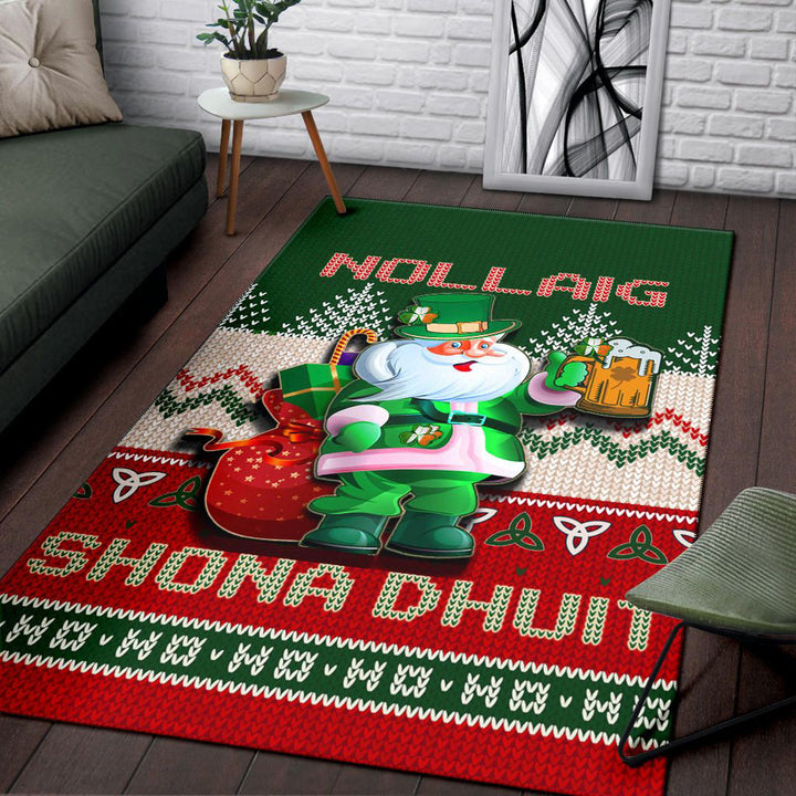 Irish Santa Ugly Christmas Area Rug