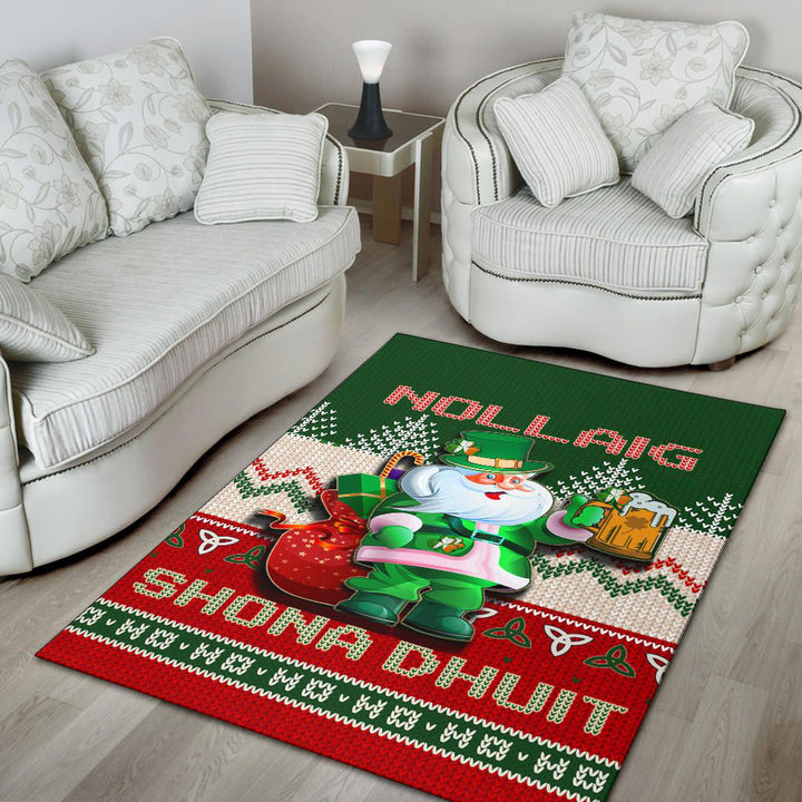 Irish Santa Ugly Christmas Area Rug