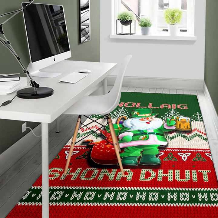 Irish Santa Ugly Christmas Area Rug