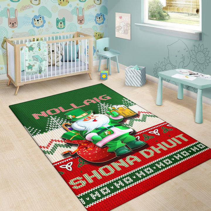 Irish Santa Ugly Christmas Area Rug