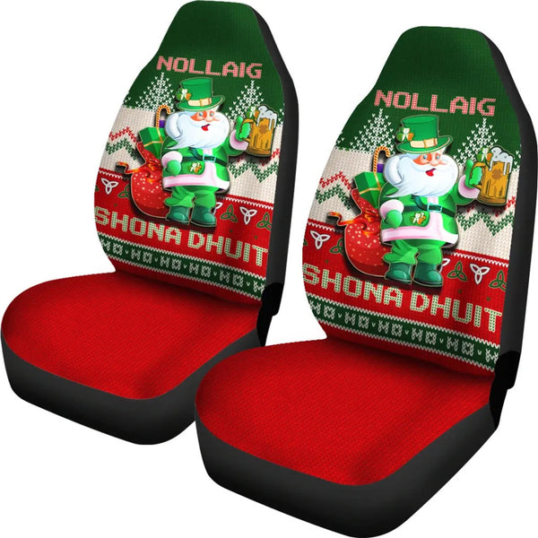 Ireland Celtic Christmas Car Seat Covers Irish Santa Ugly Christmas