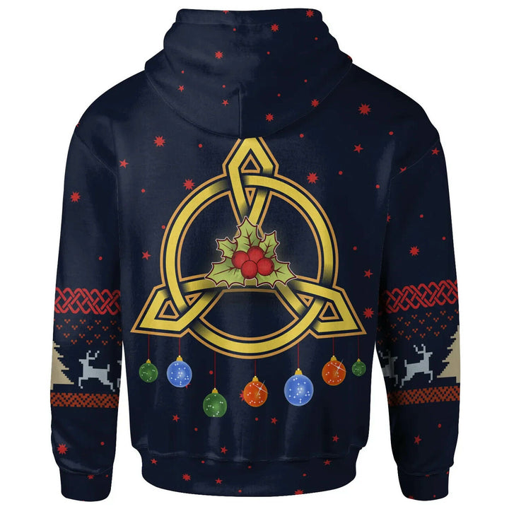 Ireland Celtic Christmas Hoodie - Irish Santa & Christmas Tree