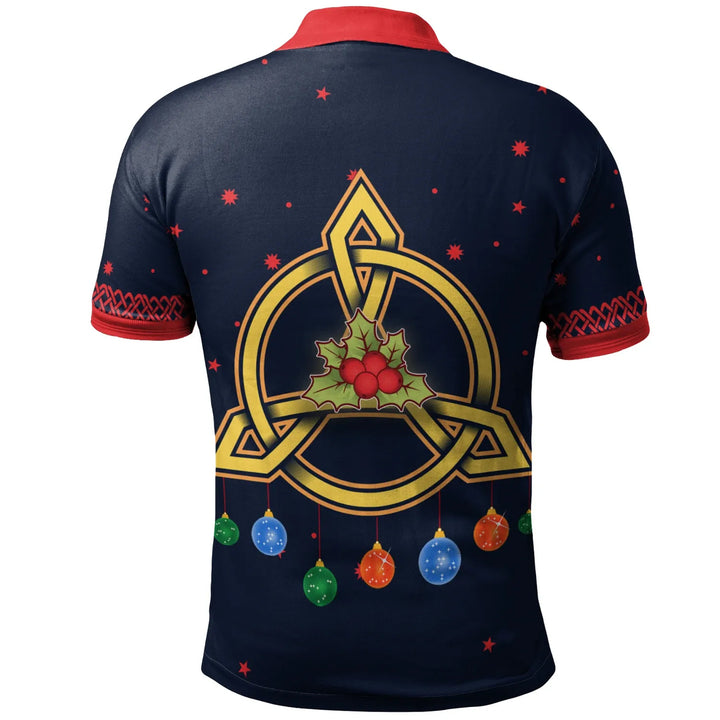 Ireland Celtic Christmas Polo Shirt Irish Santa & Christmas Tree