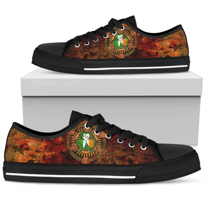 Ireland Celtic Low Top Shoe - Irish Shamrock Triangle Knotwork Autumn Style