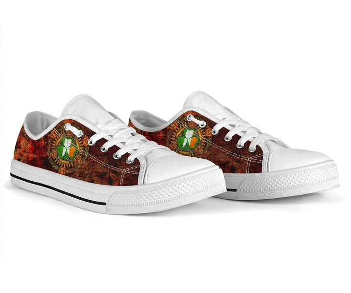 Ireland Celtic Low Top Shoe - Irish Shamrock Triangle Knotwork Autumn Style