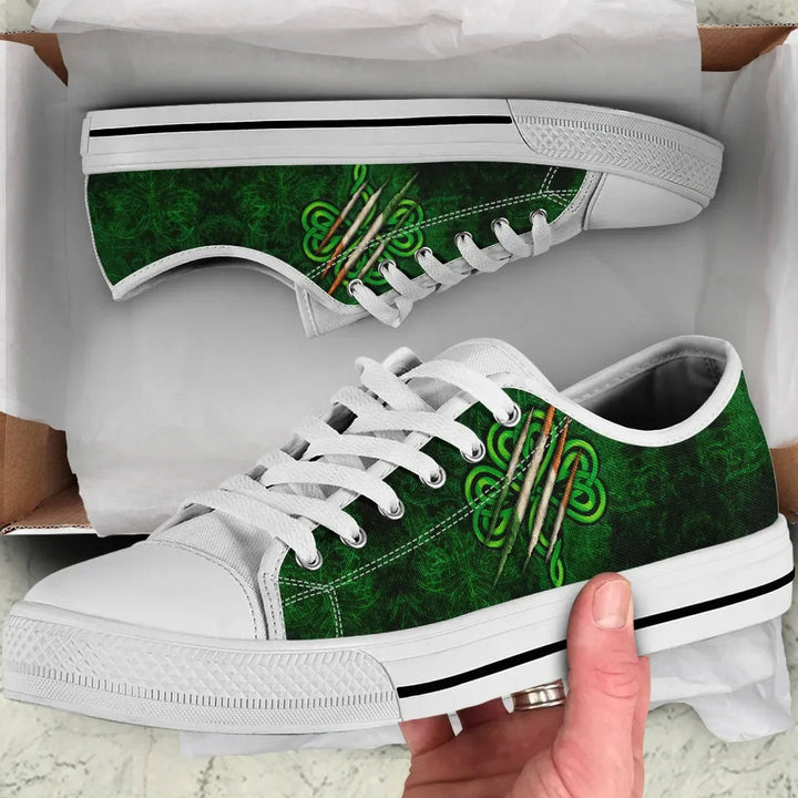 Ireland Celtic Low Top Shoes - Irish Shamrock Scratch Style