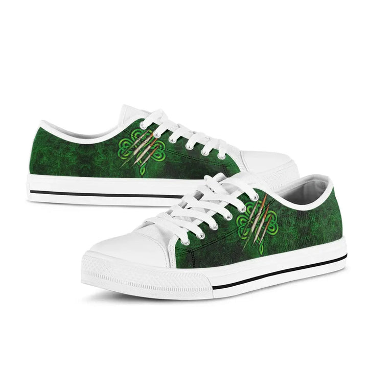 Ireland Celtic Low Top Shoes - Irish Shamrock Scratch Style