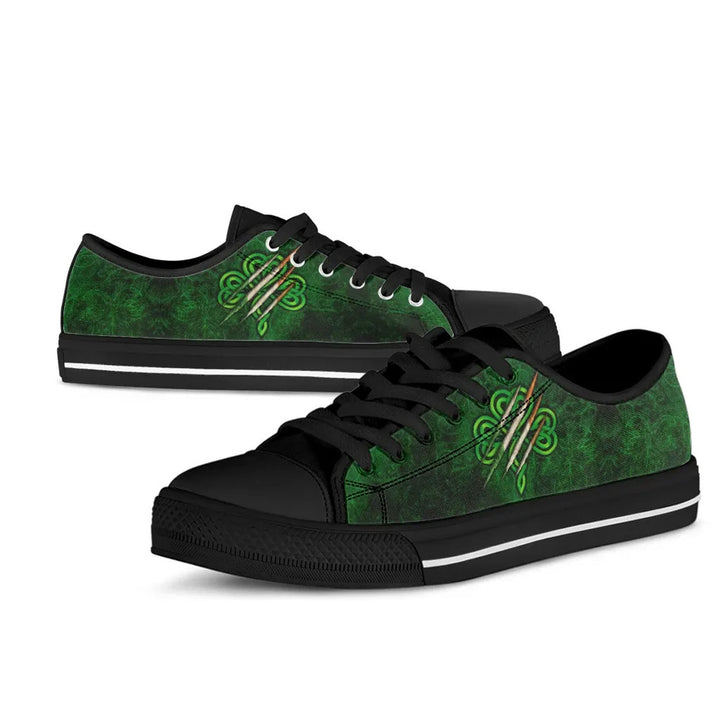 Ireland Celtic Low Top Shoes - Irish Shamrock Scratch Style