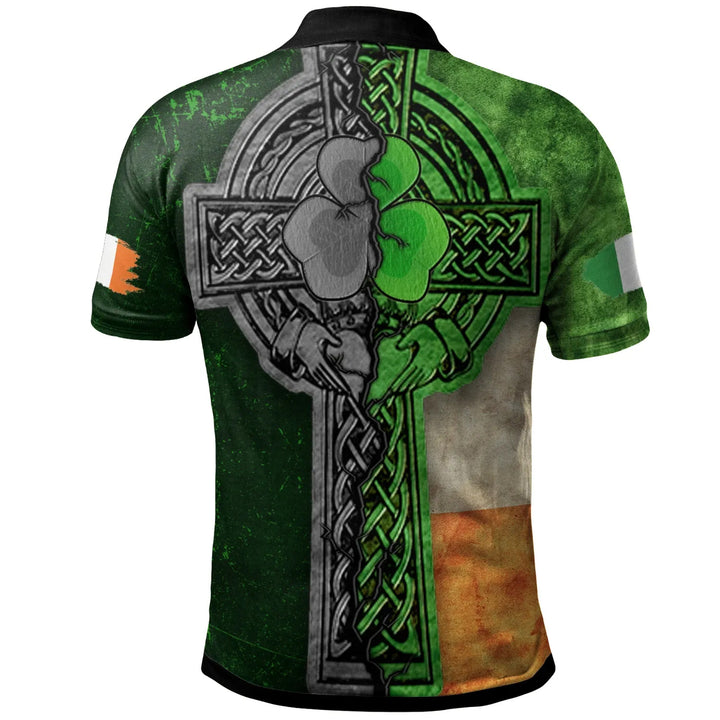 Ireland Celtic Polo Shirt Irish Claddagh Cross