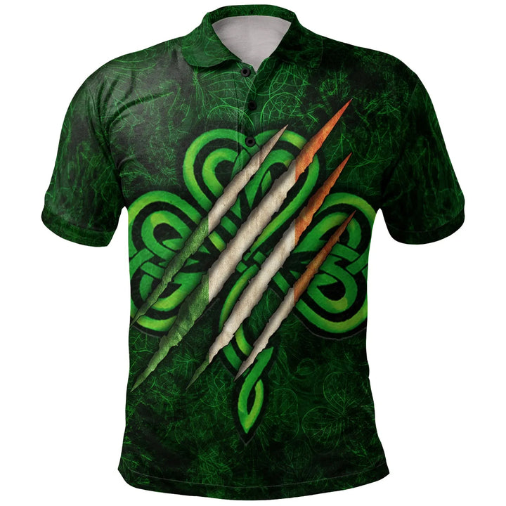 Ireland Celtic Polo Shirt  Irish Shamrock Scratch