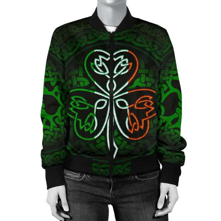 Ireland Celtic Unisex Bomber Jacket - Irish Celtic Shamrock