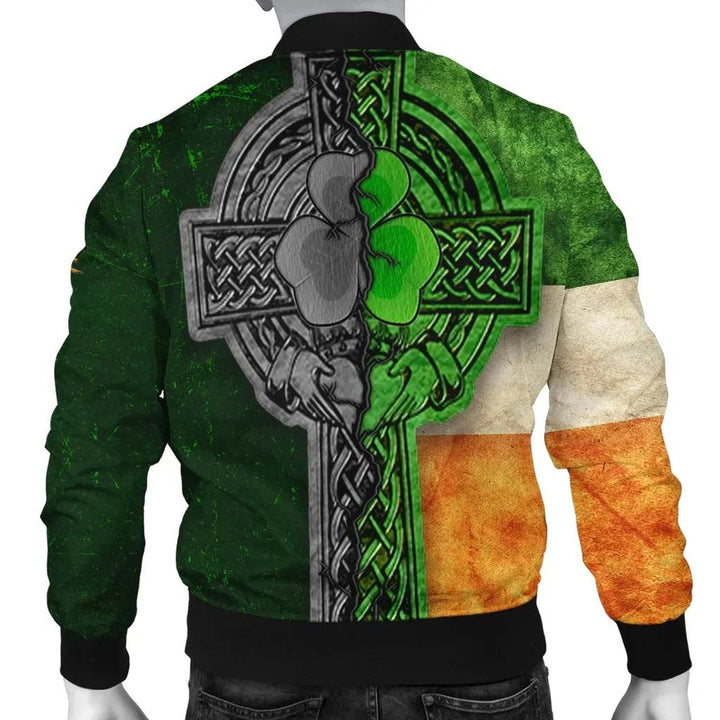 Ireland Celtic Unisex Bomber Jacket - Irish Claddagh Cross