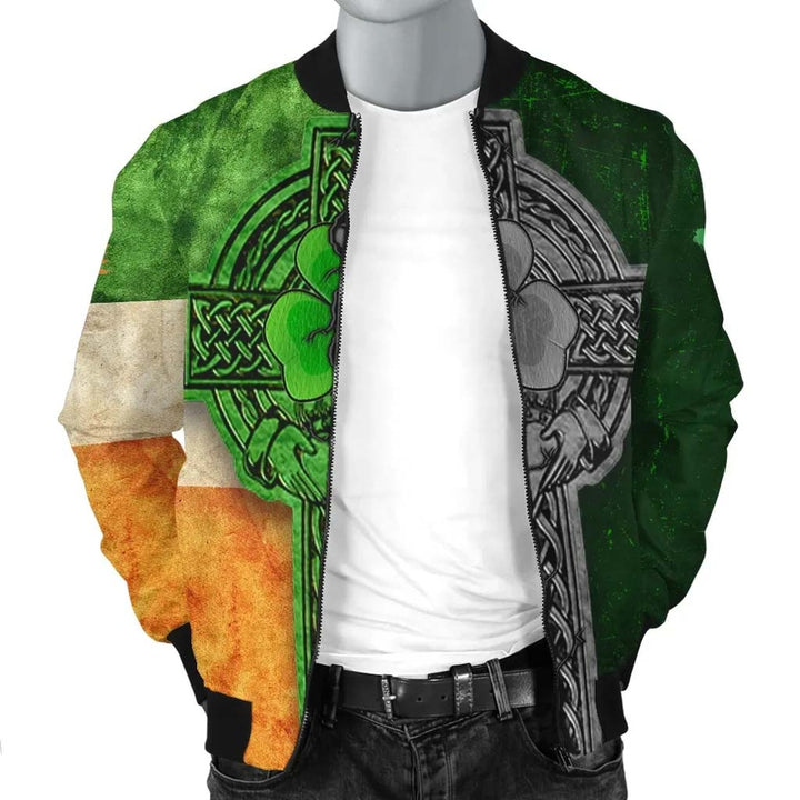 Ireland Celtic Unisex Bomber Jacket - Irish Claddagh Cross