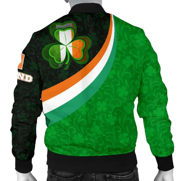 Ireland Celtic Unisex Bomber Jacket - Irish Flag with Shamrock Patterns