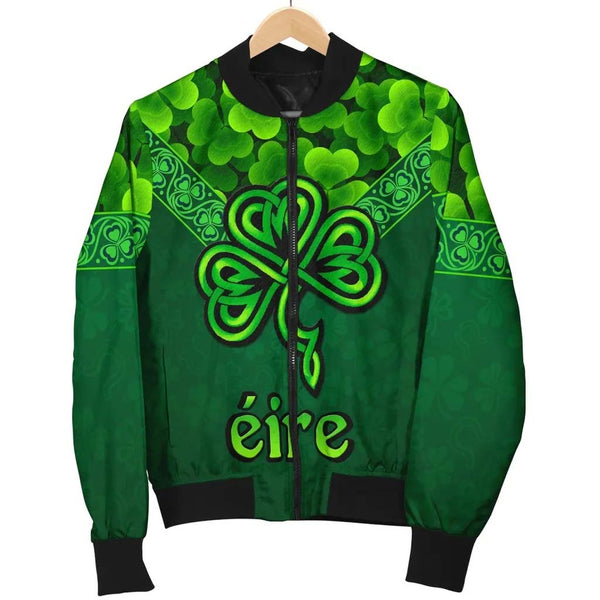 Ireland Celtic Unisex Bomber Jacket - Irish Shamrock Triangle Style
