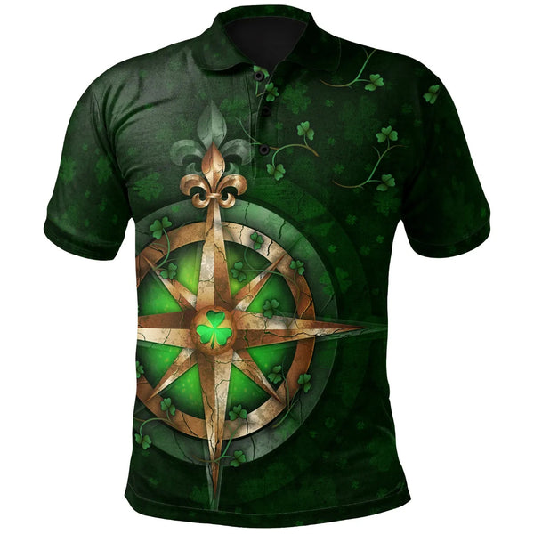 Ireland Polo Shirts  Celtic Irish Compass & Shamrock