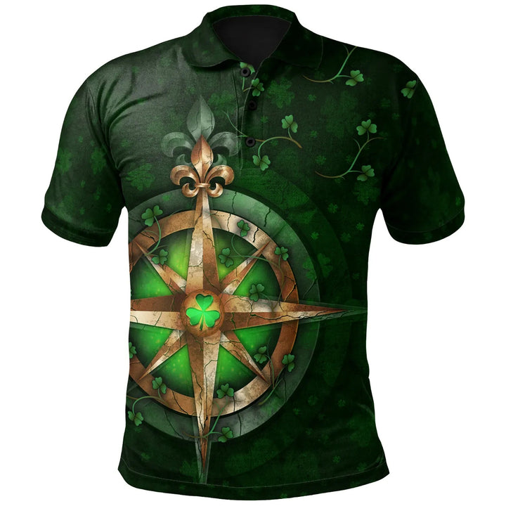 Ireland Polo Shirts  Celtic Irish Compass & Shamrock