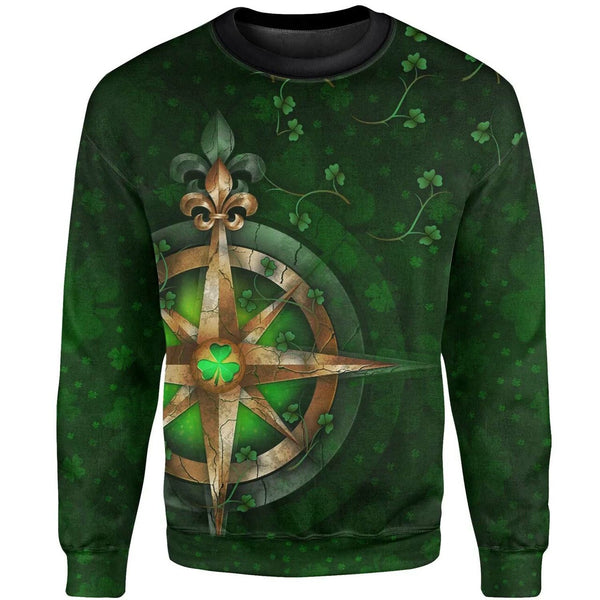 Ireland Sweatshirt - Celtic Irish Compass & Shamrock