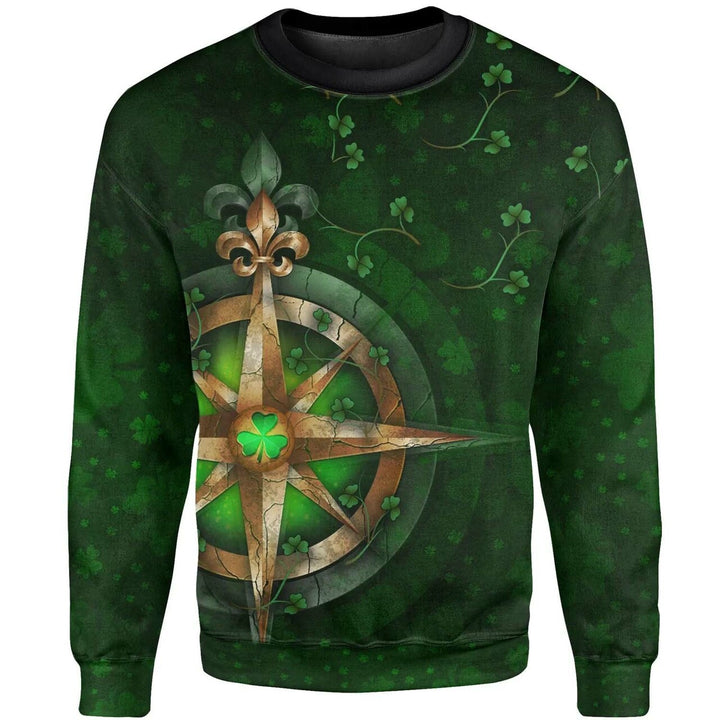 Ireland Sweatshirt - Celtic Irish Compass & Shamrock