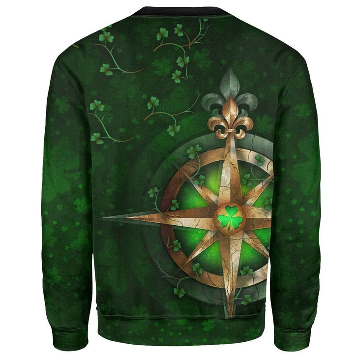 Ireland Sweatshirt - Celtic Irish Compass & Shamrock