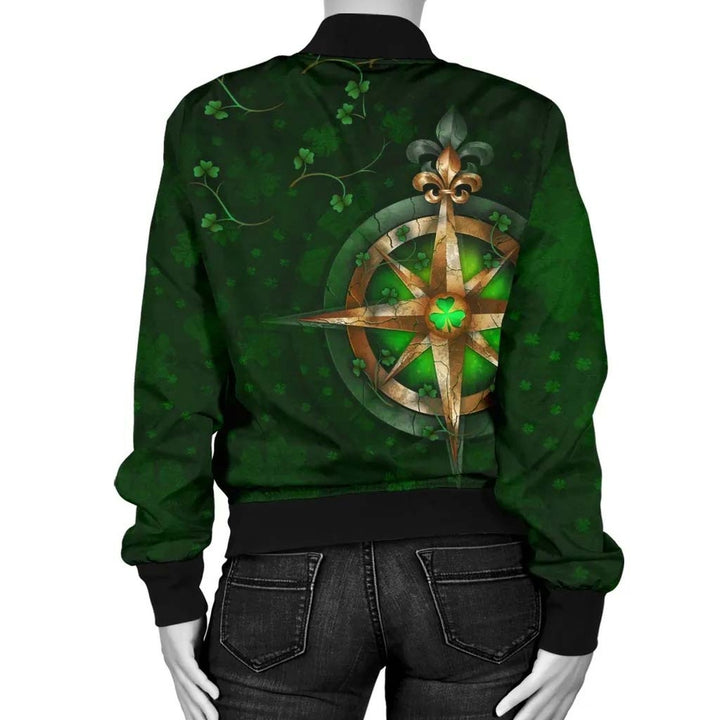 Ireland Unisex Bomber Jacket - Celtic Irish Compass & Shamrock