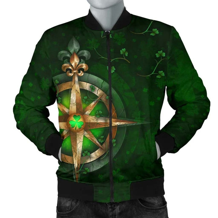Ireland Unisex Bomber Jacket - Celtic Irish Compass & Shamrock