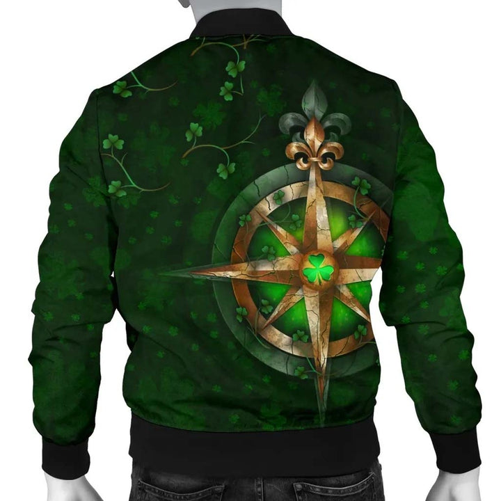 Ireland Unisex Bomber Jacket - Celtic Irish Compass & Shamrock