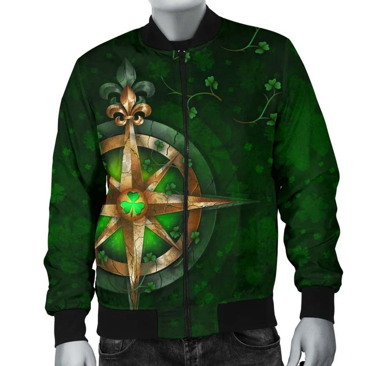 Ireland Unisex Bomber Jacket - Celtic Irish Compass & Shamrock