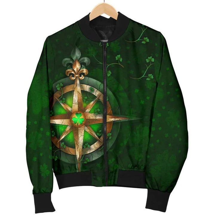 Ireland Unisex Bomber Jacket - Celtic Irish Compass & Shamrock