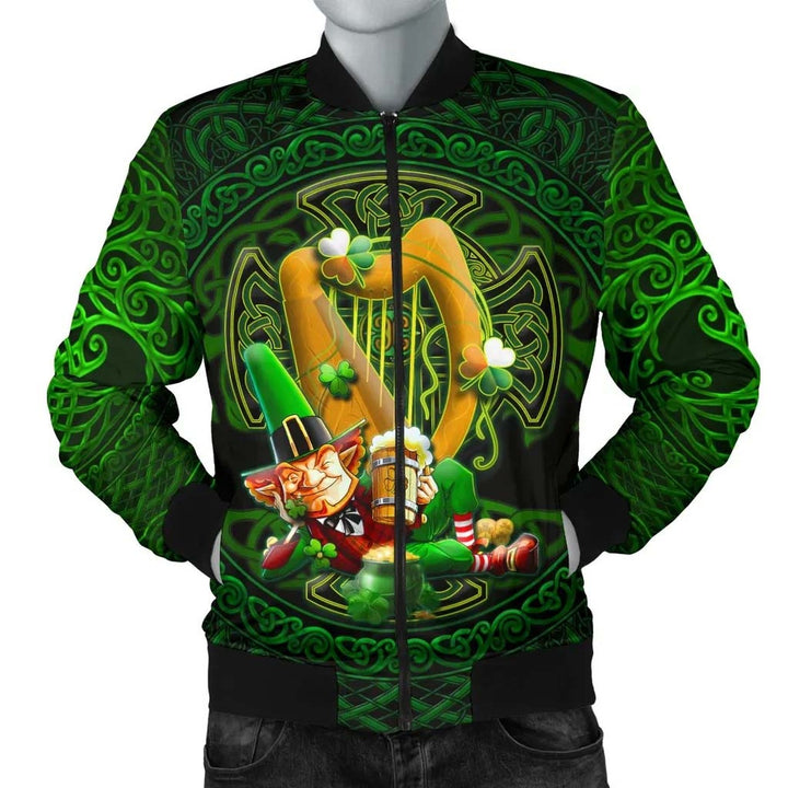 Irish Leprechaun St. Patrick's Day Unisex Bomber Jacket - Ireland's Trickster Fairies