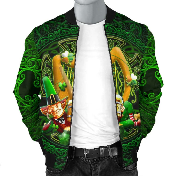 Irish Leprechaun St. Patrick's Day Unisex Bomber Jacket - Ireland's Trickster Fairies