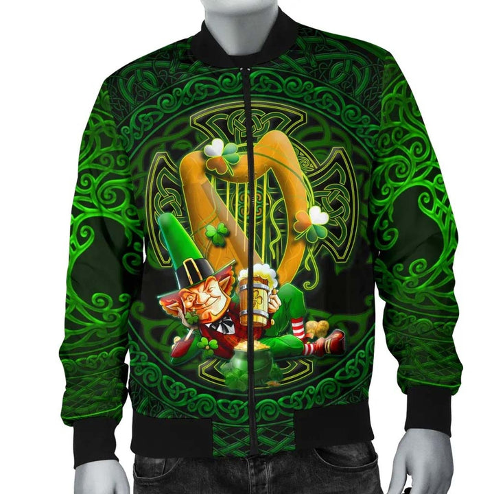 Irish Leprechaun St. Patrick's Day Unisex Bomber Jacket - Ireland's Trickster Fairies