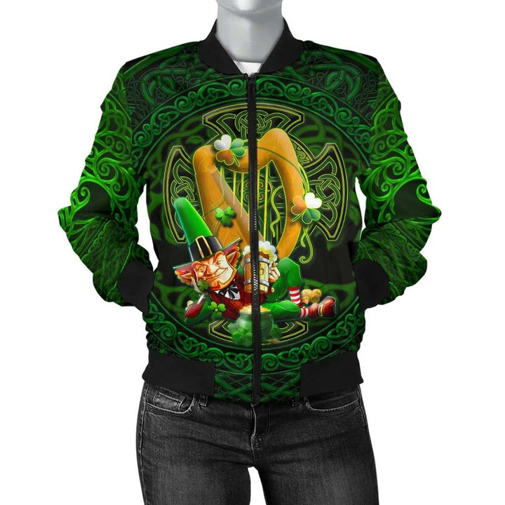 Irish Leprechaun St. Patrick's Day Unisex Bomber Jacket - Ireland's Trickster Fairies