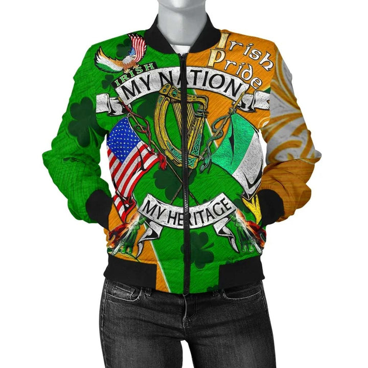 My Nation My Heritage Unisex Bomber Jacket - Irish Americans Gaedheal-Mheiriceánaigh