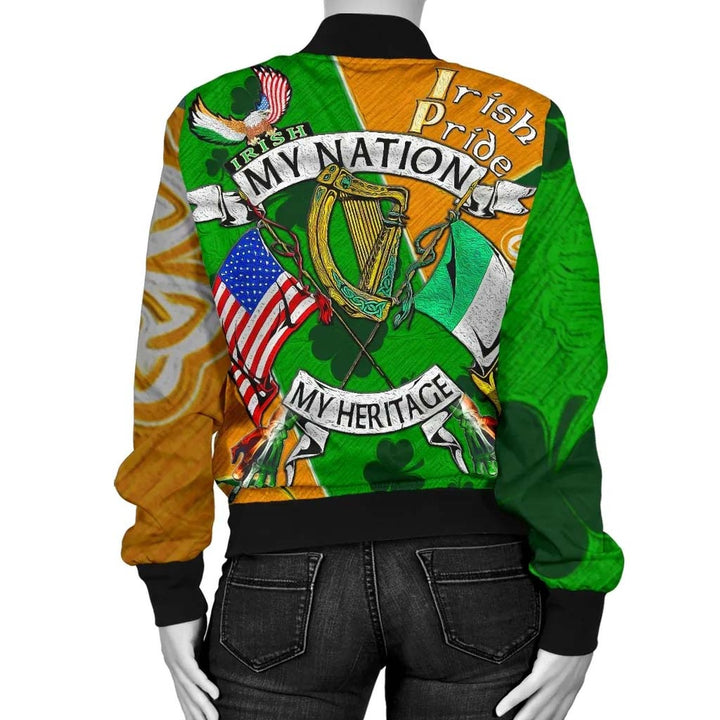 My Nation My Heritage Unisex Bomber Jacket - Irish Americans Gaedheal-Mheiriceánaigh