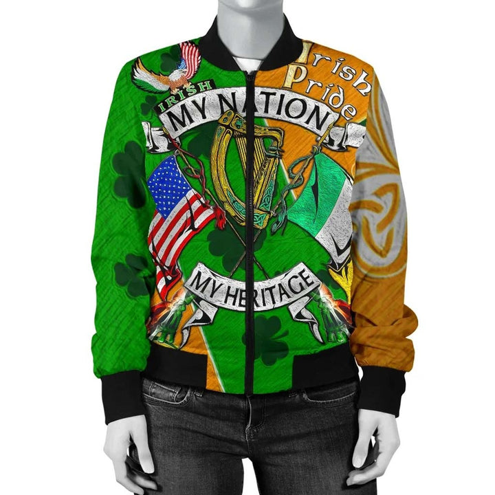 My Nation My Heritage Unisex Bomber Jacket - Irish Americans Gaedheal-Mheiriceánaigh