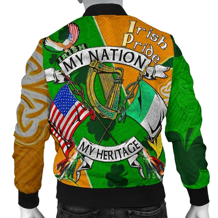 My Nation My Heritage Unisex Bomber Jacket - Irish Americans Gaedheal-Mheiriceánaigh