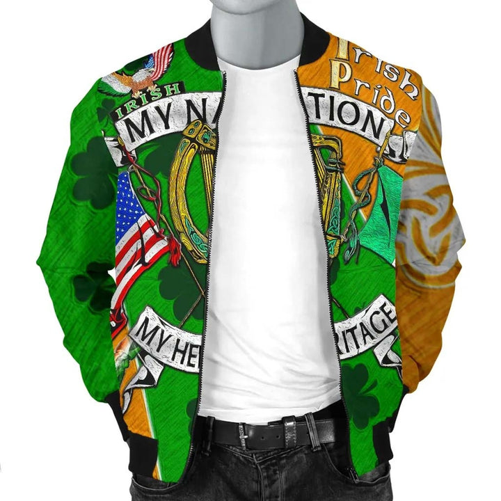 My Nation My Heritage Unisex Bomber Jacket - Irish Americans Gaedheal-Mheiriceánaigh