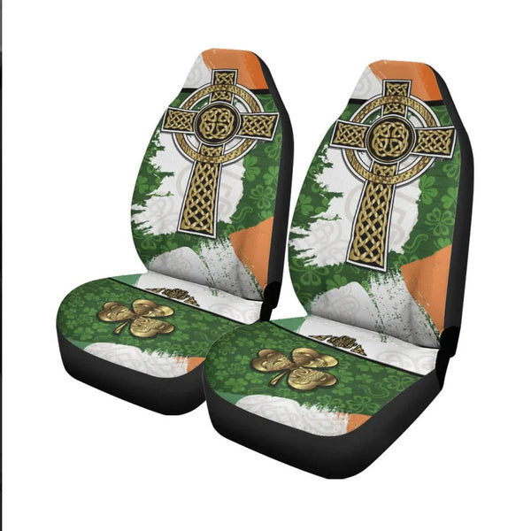 Products Celtic All Over Print Car Seat Covers Irish Shamrock With Celtic Cross