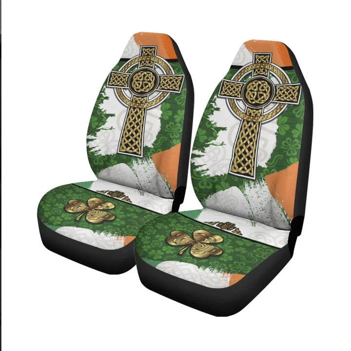 Products Celtic All Over Print Car Seat Covers Irish Shamrock With Celtic Cross