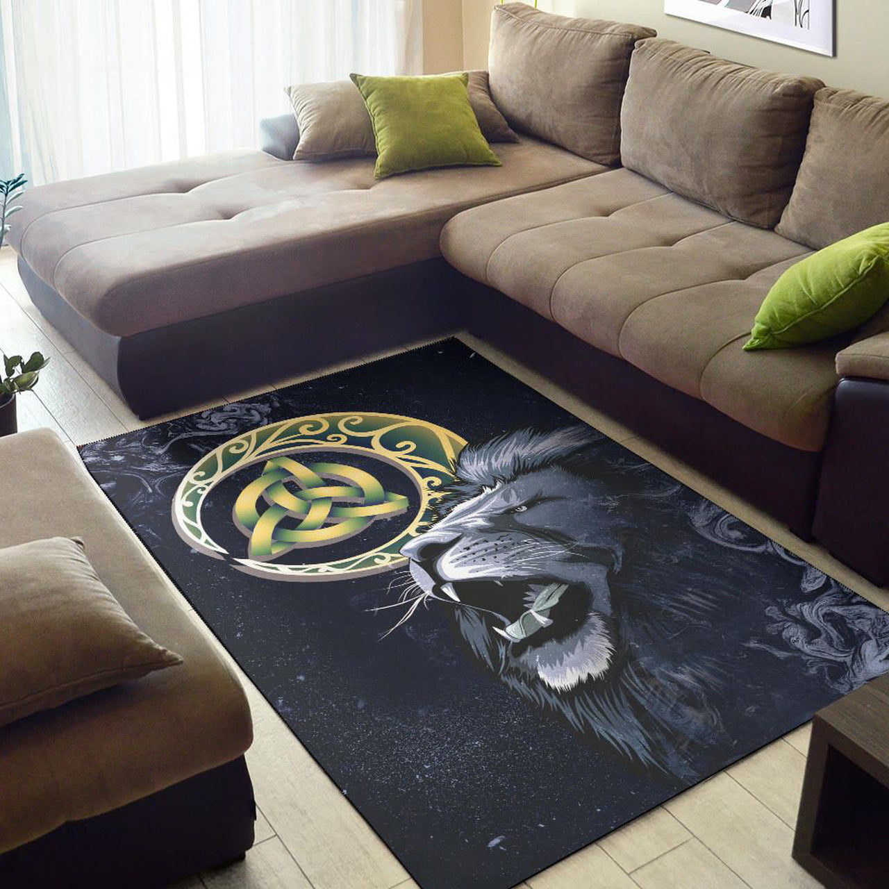 Scotland Area Rug Scottish Lion and Celtic Moon | Celticprime.com ...