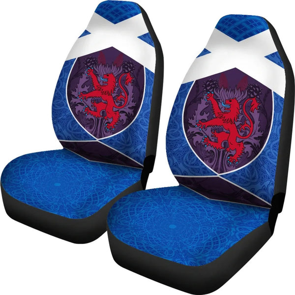 Scotland Car Seat Covers Scottish Lion with Celtic Patterns