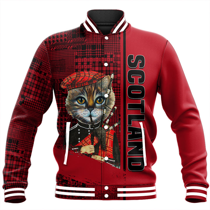 Scotland Cat Bagpipes Baseball Jacket | Celticprime.com
