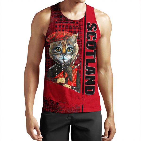 Scotland Cat Bagpipes Tank Top | Celticprime.com