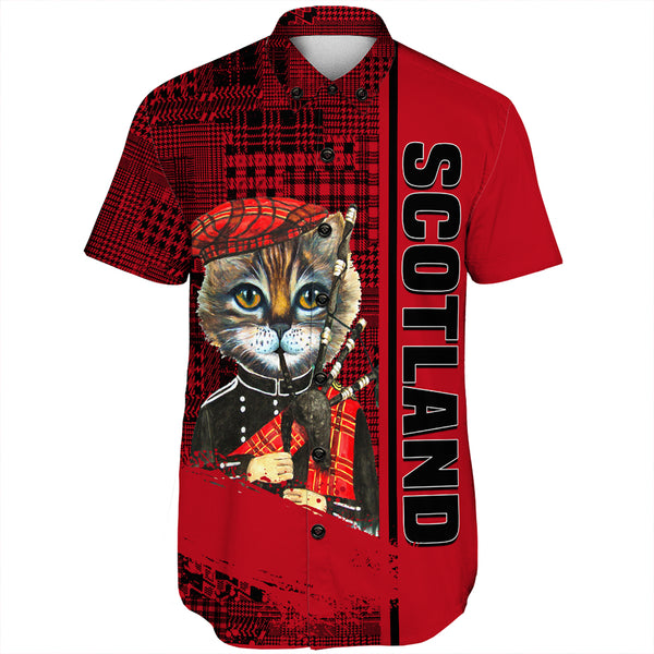 Scotland Cat Bagpipes Short Sleeve Shirt | Celticprime.com