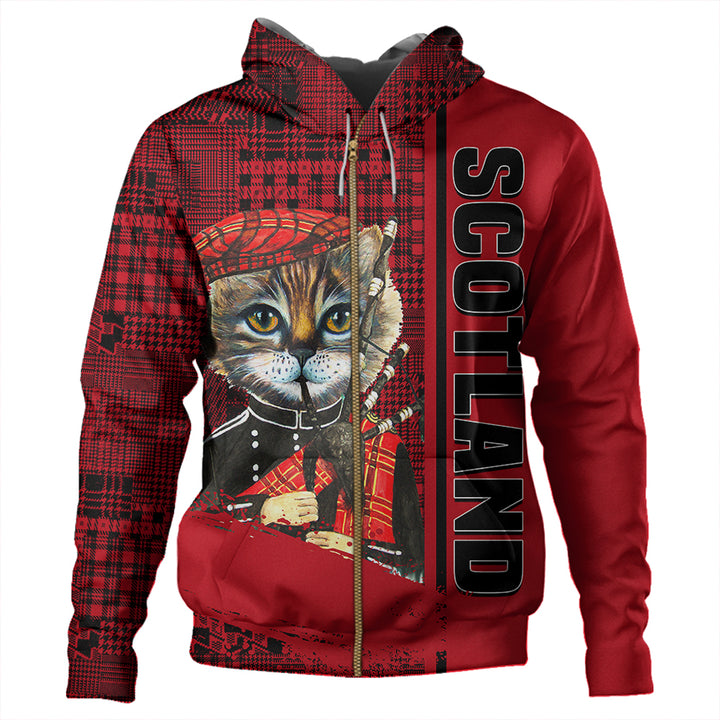 Scotland Cat Bagpipes Zip Hoodie