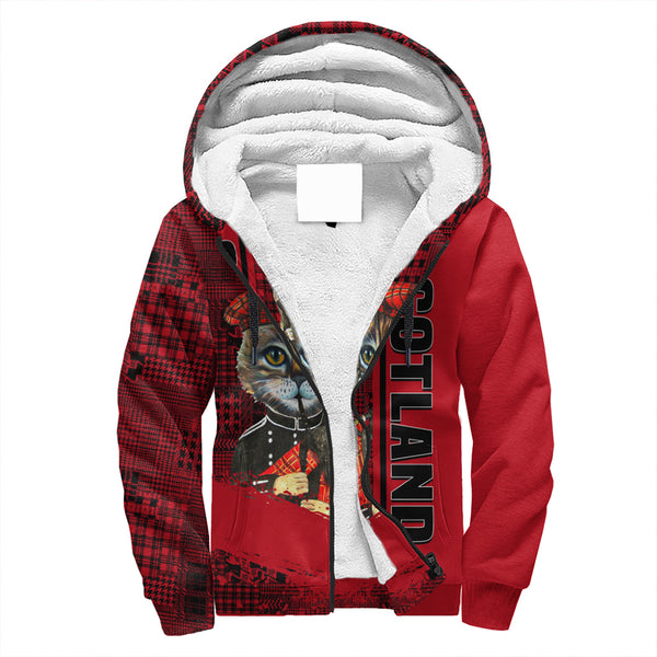 Scotland Cat Bagpipes Sherpa Hoodie | Celticprime.com