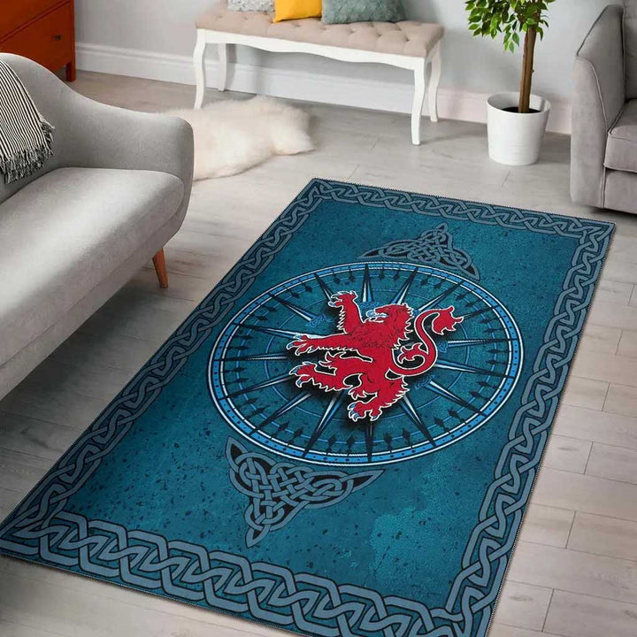Scotland Celtic Area Rug Celtic Compass With Scottish Lion