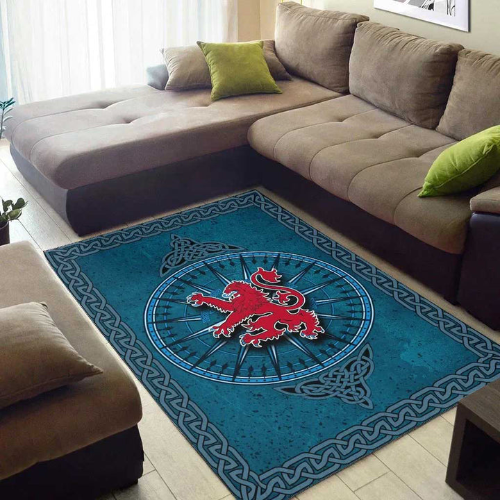 Scotland Celtic Area Rug Celtic Compass With Scottish Lion