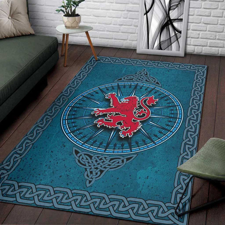 Scotland Celtic Area Rug Celtic Compass With Scottish Lion